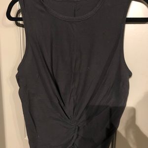 Lululemon Black twist front crop top